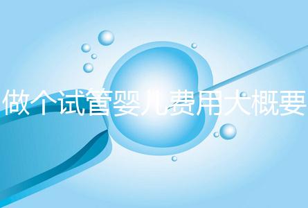 做個(gè)試管嬰兒費(fèi)用大概要多少(做個(gè)試管嬰兒費(fèi)用大概要多少錢)