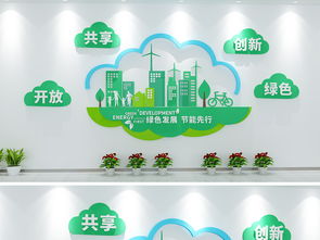 綠色科技，筑夢(mèng)未來 云朵環(huán)?？萍计髽I(yè)文化墻設(shè)計(jì)圖鑒